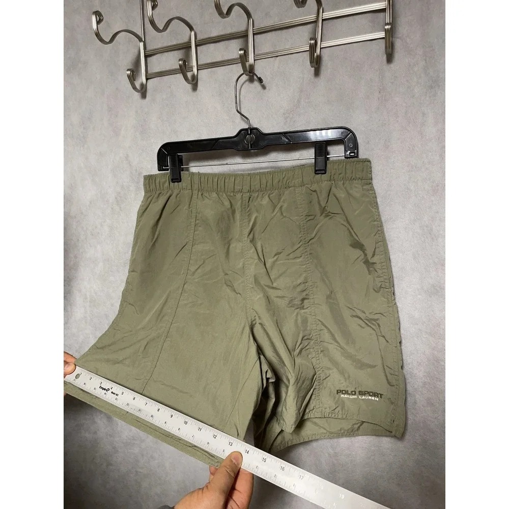 VTG Polo Sport Ralph Lauren Shorts Men M Green Nylon Utility Hybrid Lightweight